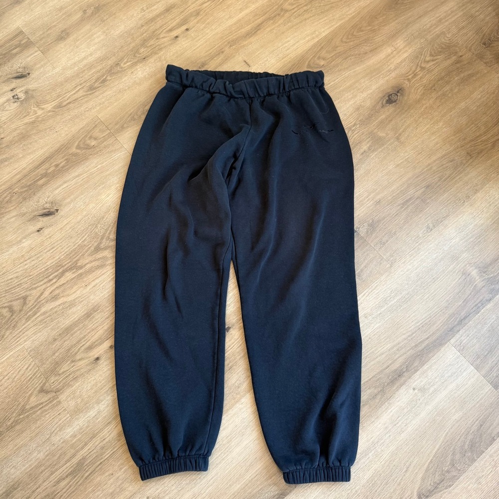 Lazypants Women Black Fleece Lined Jogger Sweatpants Size M L4916LZF